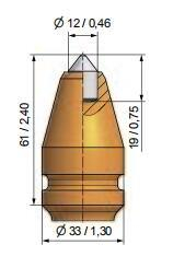 Round Shank Cutter Bit Trencher Tip Bg25K-12.3361