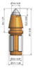 Round Shank Cutter Bit Trencher Tip B3/22