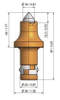 Round Shank Cutter Bit Trencher Tip B3s/22-K