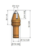 Round Shank Cutter Bit Trencher Tip Bm8-11.3