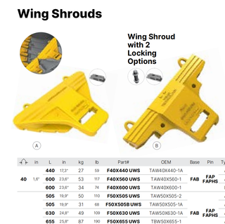 TBW50X655-1 F50X655 UWS Wing Shrouds
